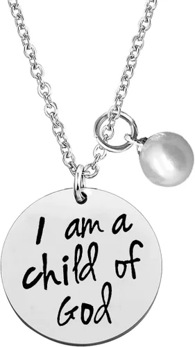Regalos de ahijada para mujeres y niñas, collar con texto en inglés "I am a Child of GodGod", regalos de bautismo para ahijados, joyería religiosa,
