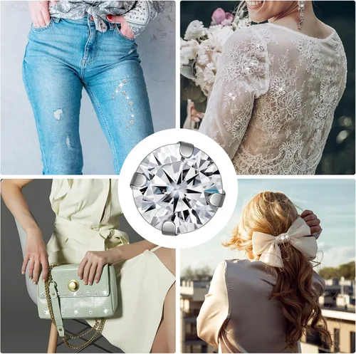 Miniatura 6 de 280 diamantes de imitación para coser, diamantes de imitación de PAGOW con garra plateada, adornos para vestidos de novia, bolsos, zapatos