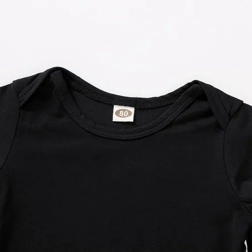 Miniatura 5 de YOUNGER TREE Conjunto de ropa de invierno para bebés y niñas pequeñas, con capucha de murciélago negro, con bolsillo y cremallera