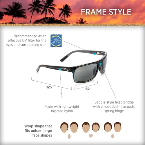 Miniatura 8 de Maui Jim Mens and Womens Byron Bay Polarized Wrap Sunglasses