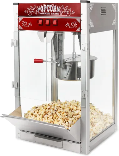 Miniatura 16 de Máquina de palomitas de maíz con carrito y ruedas, máquina para hacer palomitas de maíz con hervidor de acero inoxidable de 8 onzas, máquina de maíz