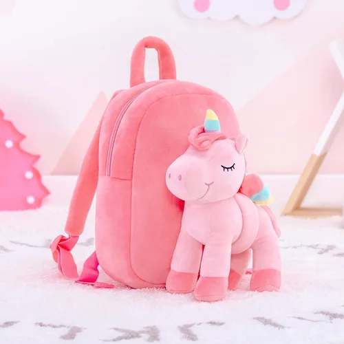 Miniatura 18 de Lazada Mochila para niños pequeños, juguetes de animales de peluche, mochila pequeña, color gris, 9.5 pulgadas