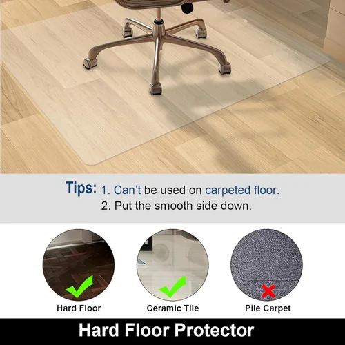 Miniatura 5 de AiBOB Tapete para silla para suelo de madera dura, 36 x 48 pulgadas, tapete para silla de escritorio para suelos de madera y azulejos, tapetes