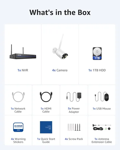 Miniatura 9 de ANNKE Sistema de cámara de seguridad inalámbrica de 16 canales 4K, NVR 4K ampliable con 4 cámaras exteriores de 8MP, HDD de 2TB, WiFi de doble
