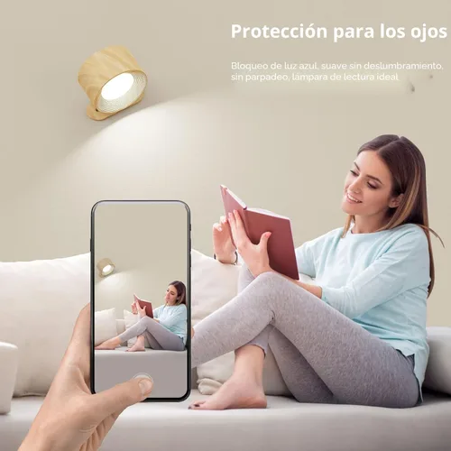 Miniatura 3 de AKSDA Juego de 2 apliques de pared que funcionan con pilas, luces de pared LED magnéticas inalámbricas con 3 temperaturas de color y control táctil