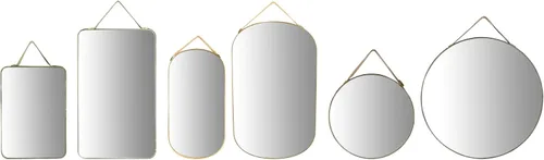 Creative Co-Op Varios espejos de pared con bordes de terciopelo, multicolor, juego de 6