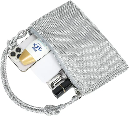 Miniatura 4 de YIKOEE Bolso de mano de noche con diamantes de imitación con purpurina