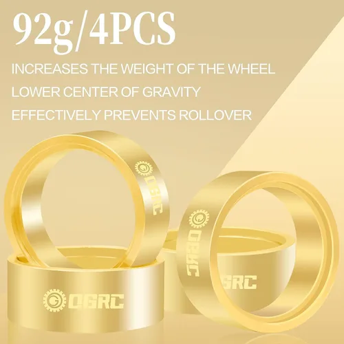 Miniatura 6 de OGRC - Anillo interno de latón de 1.0 pulgadas, anillo de abrazadera con peso de rueda pesada de 3.25 oz, se adapta a llantas de rueda RC para TRX4M