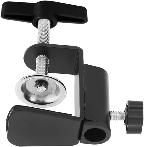 Miniatura 9 de Soporte de clip de aluminio con abrazadera en C para cámara/monitor, escritorio y soporte de mesa para micrófono/micrófono y tableta (negro)