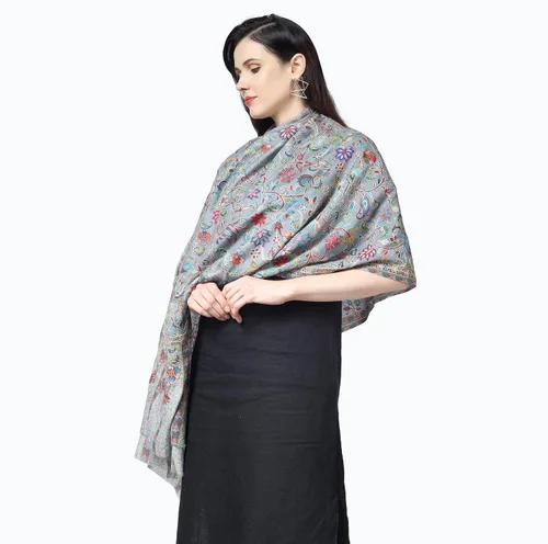 Miniatura 8 de PASHWRAP Kalamkari Wrap pintado a mano en Cachemira, chal grande de lujo para mujer