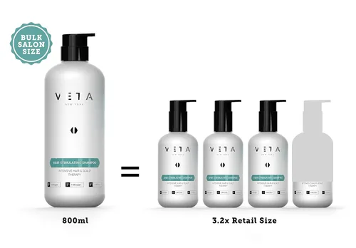 Miniatura 2 de Champú estimulante para el crecimiento del cabello. Tratamiento sin medicamentos con trichogen y follicusan para hombres y mujeres - 27 fl. oz - Veta