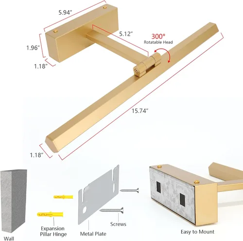 Miniatura 7 de Luz de imagen para pinturas funciona con pilas, iluminación artística inalámbrica, luz de arte recargable con control remoto y temporizador, lámpara