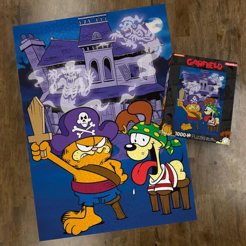 Miniatura 3 de Aquarius Garfield - Rompecabezas de 1000 piezas Nickelodeon Halloween Pirata Haunted House Puzzle de 20 x 28 pulgadas, mercancía coleccionable