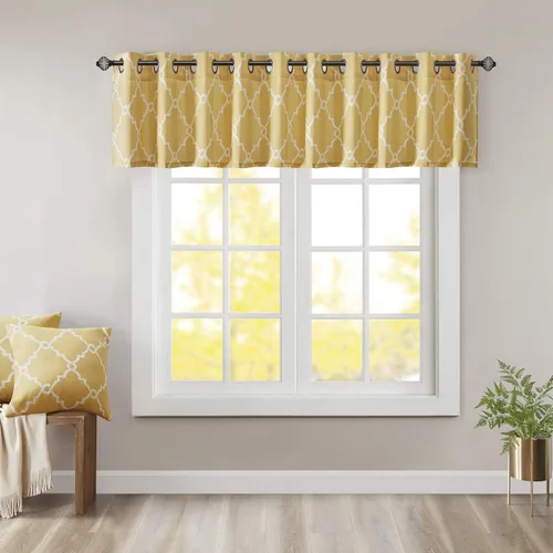 Miniatura 23 de Madison Park Saratoga - Cortina individual para ventana con filtro de luz, estampado de calado, 1 panel con ojales en la parte superior, para sala