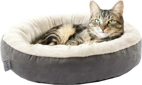 Miniatura 20 de Love's cabin Cama redonda acolchada para gatos y perros, cama para mascotas de 20 pulgadas para gatos o perros pequeños, parte inferior Violeta
