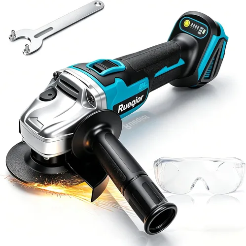 Amoladora Angular Inalámbrica para Batería MAKITA de 18 V, Amoladora sin Escobillas de 4-1/2 Pulgadas, 3 Velocidades Variables para Cortar, Moler,