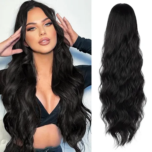 Miniatura 10 de FREEMEIGE Extensiones de cola de caballo largas onduladas con cordón para mujeres, extensiones de cabello con clip para cola de caballo, mezcla