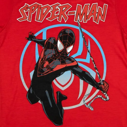 Miniatura 6 de Marvel Avengers Spider-Man Black Panther Miles Morales - Conjunto de camiseta de manga corta para niños, camiseta sin mangas y pantalones cortos