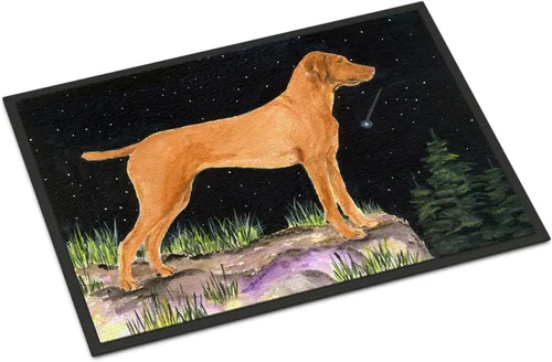 Caroline's Treasures SS8478MAT - Felpudo de noche estrellada Vizsla de 18 x 27 pulgadas, tapete para puerta delantera, interior y exterior, para