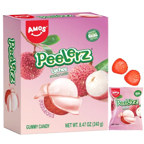 Miniatura 27 de AMOS Peelerz - Paquete variado de 4 gomitas pelables, 3.00 oz cada uno (total de 4.94 oz), mango, uva, plátano, melocotón, gomitas suaves de frutas
