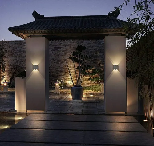Miniatura 3 de Yosoan Moderna lámpara de pared LED IP65 impermeable con placa de respaldo, 8W 86V-265V blanco cálido 3000K aluminio interior exterior montaje