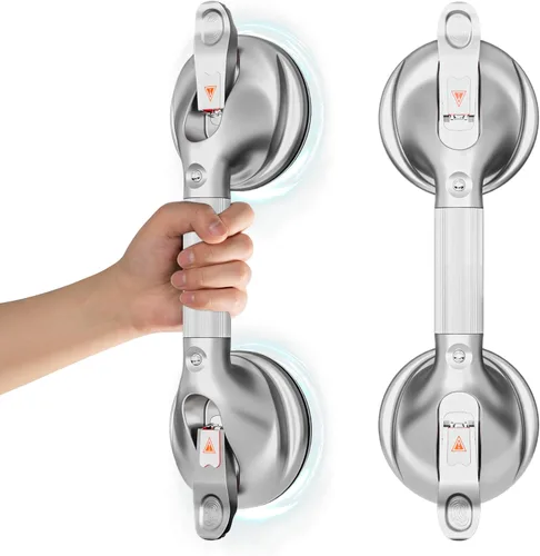 DAILYLIFE Barras de agarre para bañeras y duchas, asas de ducha de 15 pulgadas para ancianos con ventosa, barra de agarre de seguridad para ducha de