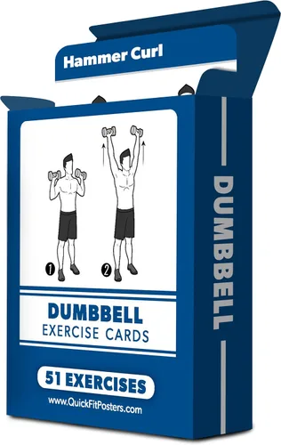 Miniatura 6 de Paquete de 2 tarjetas de entrenamiento de fitness con peso corporal y mancuernas, más de 100 ejercicios