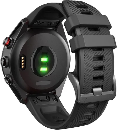 ANCOOL Correa de reloj Garmin S62/Forerunner 945/955/965/970, banda de silicona de 0.866 pulgadas para Fenix 8 de 1.772 pulgadas, Fenix 7/6/5, Negro