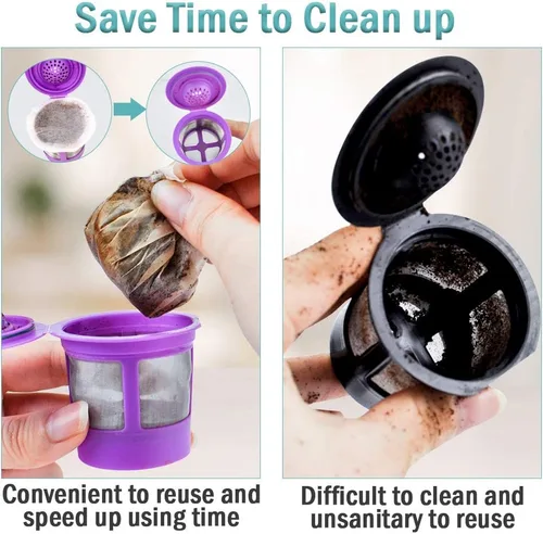 Miniatura 4 de CAPMESSO Filtros de café desechables con tapa, filtro de papel Kerig para cápsulas reutilizables de una sola porción compatible con cafetera Keurg