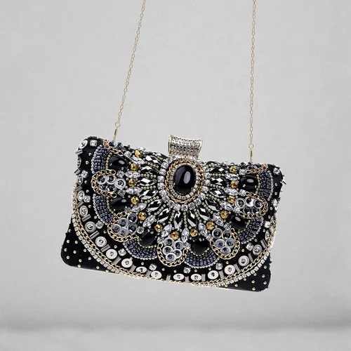 Miniatura 8 de BESTYROCLY Clutch Purses for Women and Rhinestone Beaded Bag Evening Handbag for Bride