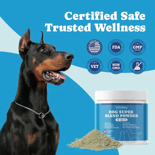 Miniatura 5 de Suplementos para perros, suplementos para perros, súper mezcla en polvo 9 en 1, vitaminas para perro, con polvo de pescado de Islandia, apoyo a
