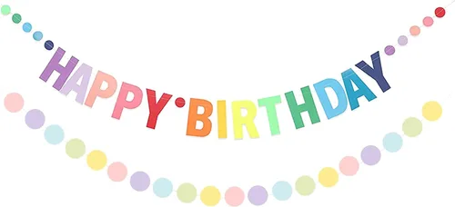 Miniatura 11 de MEETINGU Pancarta de Feliz Cumpleaños, Decoraciones de Fiesta Letrero Colorido Suministros para Niños, Niñas, Adultos