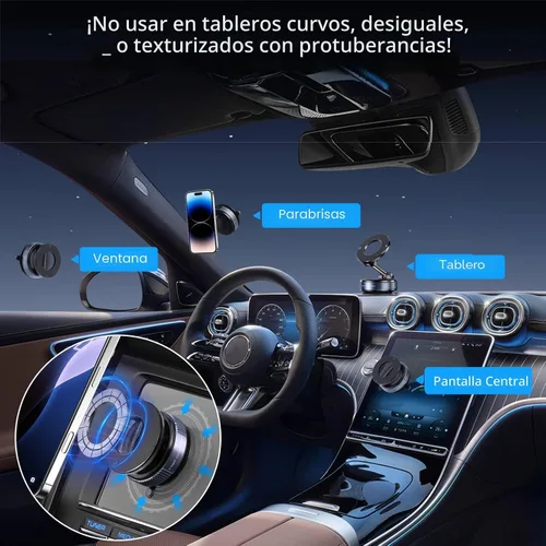 Miniatura 2 de Jikasho Soporte magnético para teléfono con succión al vacío, plegable y retráctil, soporte de teléfono con ventosa manos libres