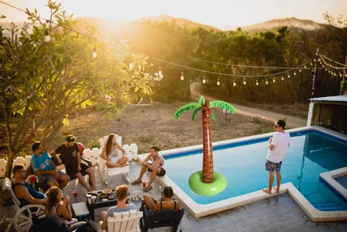 Palmera inflable grande de 5.5 pies/66 pulgadas para decoración junto a la piscina, decoración para cumpleaños tropical, hawaiano y aloha y fiestas