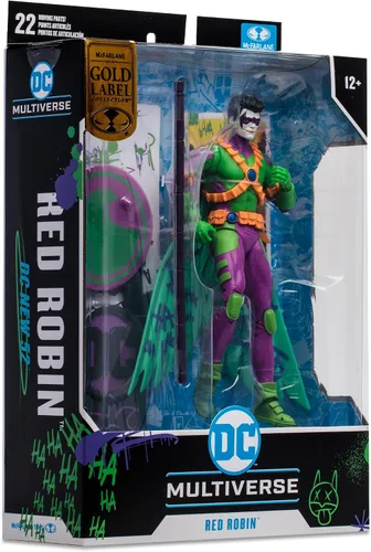 Miniatura 12 de McFarlane Toys - DC Multiverse Red Robin (Jokerized) Gold Label, figura de acción de 7 pulgadas