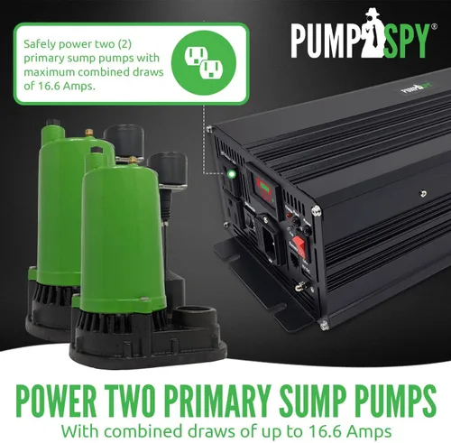 Miniatura 4 de PumpSpy Sistema de respaldo de batería de bomba de sumidero de 2000 W, sistema de respaldo seguro para emergencia y corte de energía, fuente