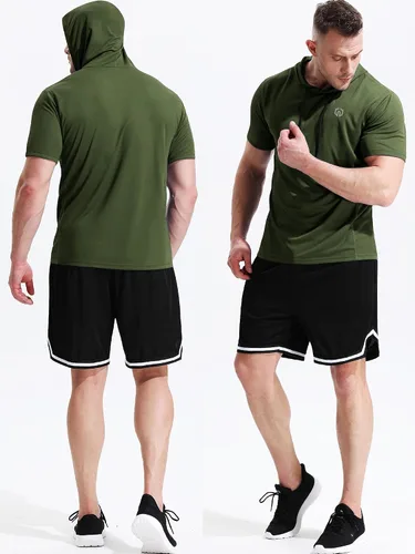 Miniatura 5 de Neleus - Camiseta sin mangas deportiva Dry Fit para correr con capucha