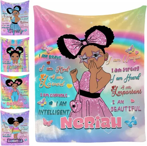 Miniatura 24 de Manta personalizada, 20 colores para niño y niña, manta con nombre personalizado para niños y adultos, manta de Navidad para niños y niñas