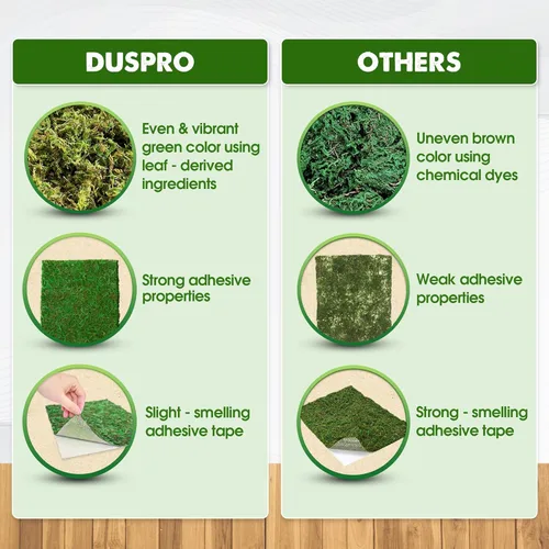 Miniatura 5 de DUSPRO 2 alfombrillas de musgo de 13 x 9.5 pulgadas, hojas de musgo despegar y pegar para manualidades, hojas de musgo para macetas, musgo