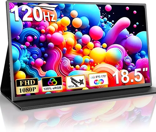 Miniatura 11 de COOLHOOD Monitor portátil de 18.5 pulgadas para laptop, 1080P FHD 100Hz 125% sRGB USB-C HDMI Monitor de viaje para laptop, Mac PC, pantalla portátil