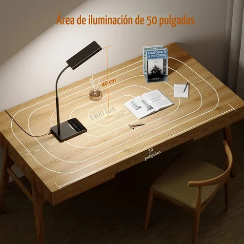 Miniatura 4 de LEPOWER Lámpara de escritorio, 800LM LED para oficina en casa, lectura de 12 W para escritorio, luz para cuidado de los ojos, lámpara de cuello