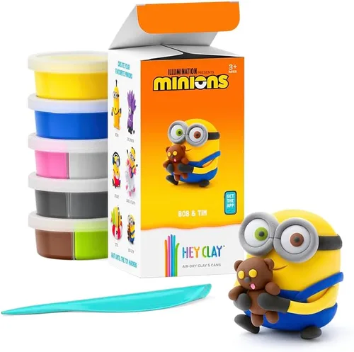 Miniatura 14 de HEY CLAY Minions - Arcilla de modelado de secado al aire colorida para niños - Kits de manualidades para niños de 4 a 8 años - Juguetes de Minions