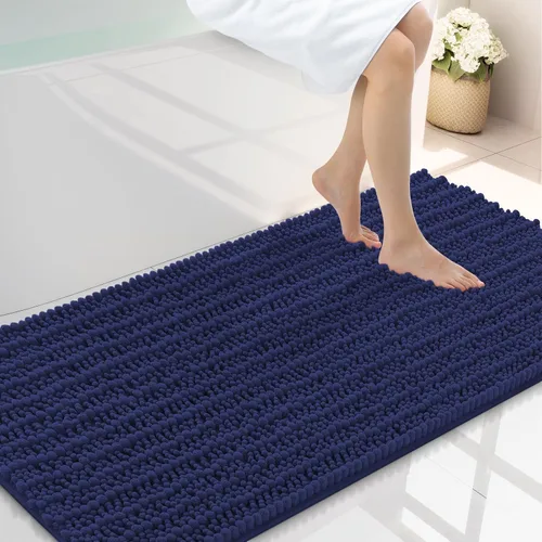 Miniatura 14 de Smiry Alfombras de Baño 24x16 pulgadas, Alfombras de Baño de Chenilla Extra Suaves y Absorbentes, Respaldo de Goma Antideslizante, Lavable a Máquina