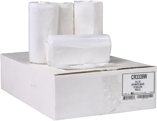 Miniatura 14 de Aluf Plastics Bolsas de basura de 45 galones, 40 x 46 pulgadas, color blanco (paquete de 100), para baño, hogar, oficina y basura ligera, rollos sin