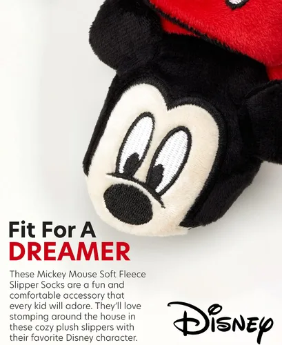 Miniatura 3 de Disney Botines de Mickey Mouse para bebés y niños, calcetines de vellón suave (recién nacidobebé)