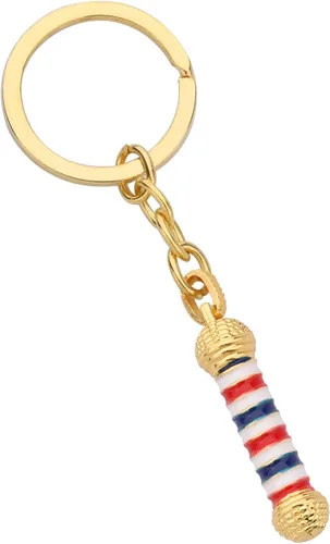 WSNANG Letrero de peluquería con llavero/collar para peluquero con luz de giro, colgante de joyería, estilista de regalo