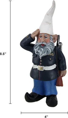 Miniatura 2 de Zeckos Vestido de saludo de 8 pulgadas de alto Blues Bill U.S. Marine Military Garden Gnomo Estatua - Decoración patriótica para interiores