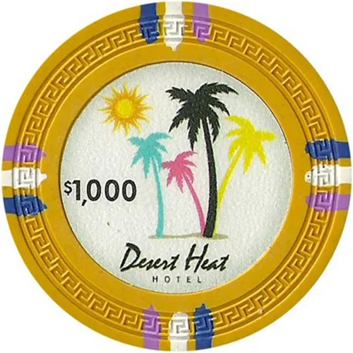 Miniatura 11 de Claysmith Gaming Desert Heat Poker Chip - Compuesto de arcilla pesada de 0.48 oz, paquete de 50