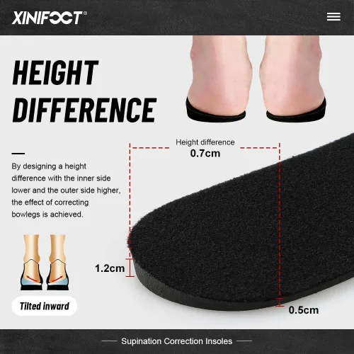 Miniatura 8 de XINIFOOT Plantillas ortopédicas que corrigen la postura, plantillas de zapatos de pierna tipo O/X, pronación de fascitis plantar, pies planos