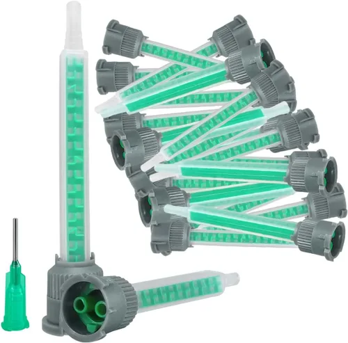 20 piezas de boquilla de mezcla de adhesivo epoxi, punta de mezclador de resina, aplicador de pistola adhesiva para 1.7 fl oz/1.7 oz (relación 1:1)
